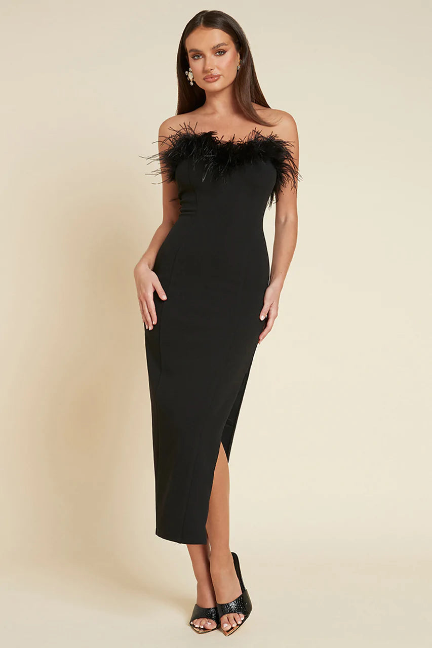 VALENTINA MIDI DRESS - BLACK